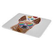 Chihuahua Dog met harten Valentijnsdag Snijplank (Hoek)