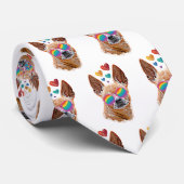 Chihuahua Dog met harten Valentijnsdag Stropdas (Opgerold)