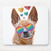 Chihuahua Dog met harten Valentijnsdag Throw Pi Muismat (Voorkant)