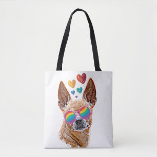 Chihuahua Dog met harten Valentijnsdag Tote Bag