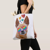 Chihuahua Dog met harten Valentijnsdag Tote Bag (Dichtbij)