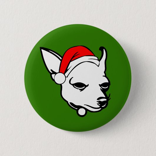 Chihuahua Dog met kerstkerstkerstkerstkerstkerstke Ronde Button 5,7 Cm (Voorkant)
