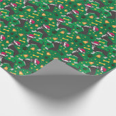 Chihuahua Dog met Kerstmis in Santa Hat Cadeaupapier (Hoek)