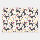 Chihuahua Dog met Kerstmis in Santa Hat Inpakpapier Vel (Voorkant 3)