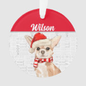 Chihuahua Dog met naam en foto Ornament (voorkant)