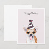 Chihuahua Dog met Party Pet Kaart (Voorkant / Achterkant)