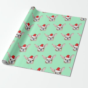 Chihuahua Dog met Santa Hat Cadeaupapier