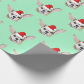Chihuahua Dog met Santa Hat Cadeaupapier (Hoek)
