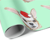 Chihuahua Dog met Santa Hat Cadeaupapier (Rol Hoek)