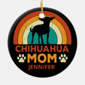  Chihuahua Dog Moeder Zonsondergang Keramisch Ornament (Achterkant)