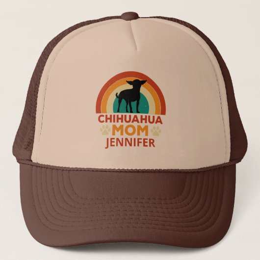  Chihuahua Dog Mom Sunset gepersonaliseerd Trucker Pet (Voorkant)