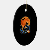 chihuahua dog moon pompoen halloween costuum gift keramisch ornament (Rechts)