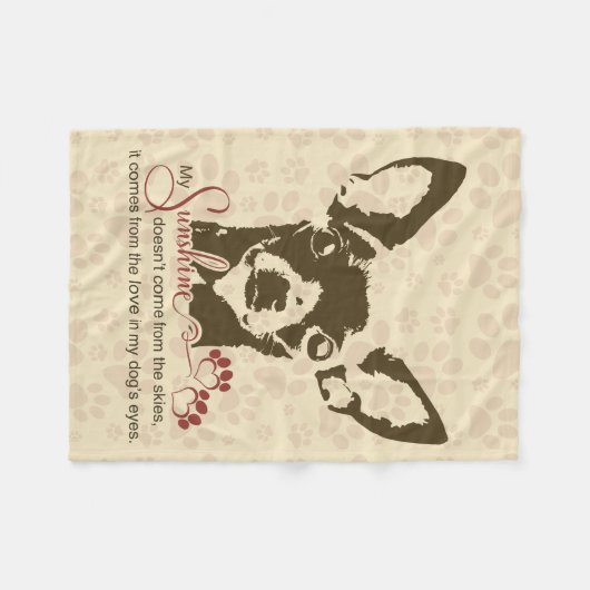 Chihuahua Dog My Sunshine Fleece Deken (Voorkant (Horizontaal))