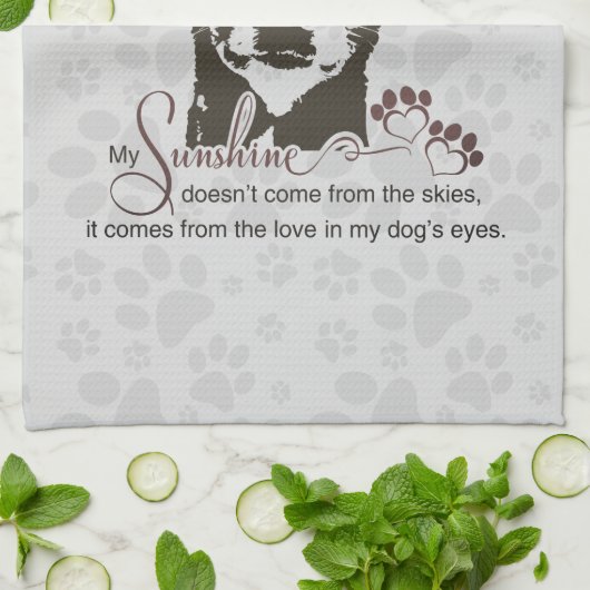 Chihuahua Dog My Sunshine Gray Towel Theedoek (Gevouwen)