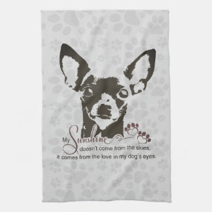 Chihuahua Dog My Sunshine Gray Towel Theedoek