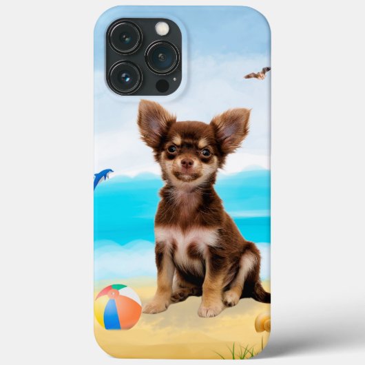 Chihuahua Dog op strand Case-Mate iPhone Case (Achterkant)