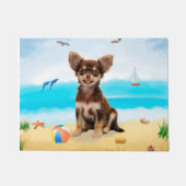 Chihuahua Dog op strand Deurmat (Voorkant)