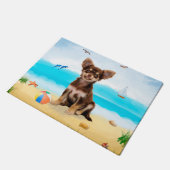Chihuahua Dog op strand Deurmat (Schuin)