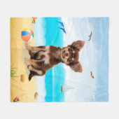 Chihuahua Dog op strand Fleece Deken (Voorkant (Horizontaal))
