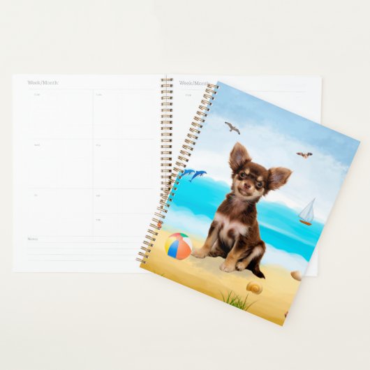 Chihuahua Dog op strand Planner (Display)