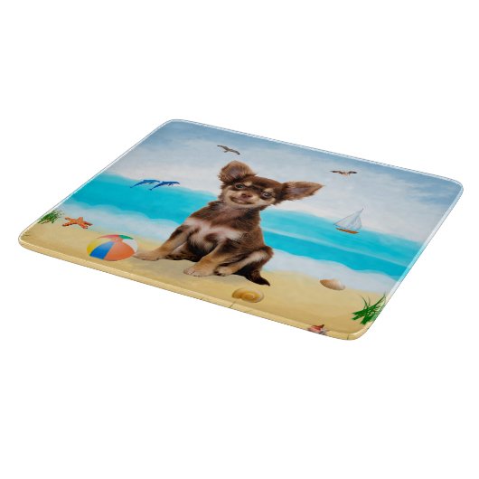 Chihuahua Dog op strand Snijplank (Hoek)