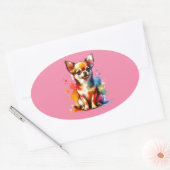 Chihuahua Dog Ovale Sticker (Envelop)