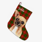 Chihuahua Dog Persoonlijk Grote Kerstsok (Voorkant (Hangend))
