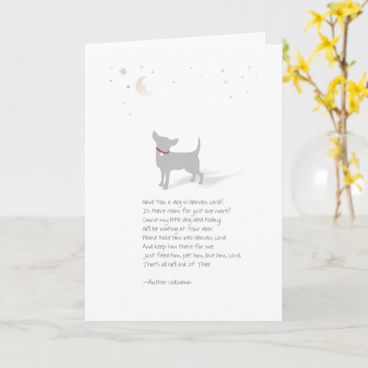 Chihuahua Dog Pet Sympathy-Mannelijk-Insert Pet Na Kaart (Gele Bloem)