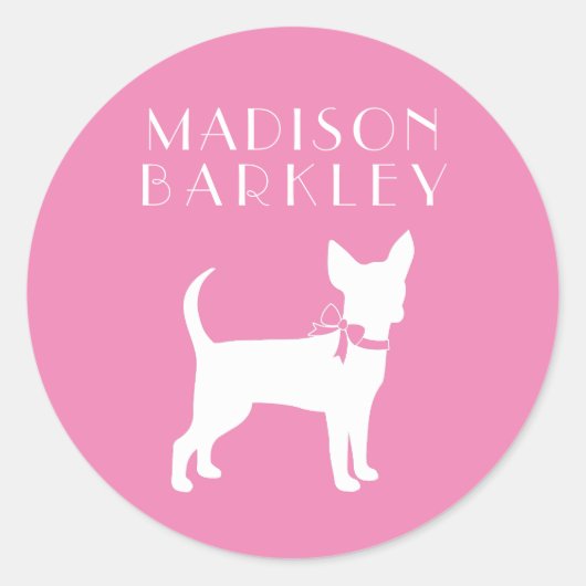 Chihuahua Dog Puppy Classic Round Sticker (Voorkant)