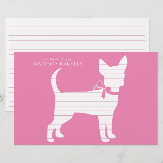 Chihuahua Dog Puppy Stationery Briefpapier (Voorkant / Achterkant)