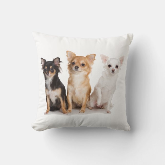 CHIHUAHUA DOG PUPPY THROW CUSHION KUSSEN (Voorkant)