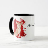 Chihuahua Dog Red Abstract Mok (Voorkant links)