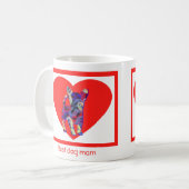 Chihuahua Dog Red Valentijn's Day Heart Coffee Mok (Voorkant links)