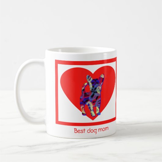 Chihuahua Dog Red Valentijn's Day Heart Coffee Mok (Links)