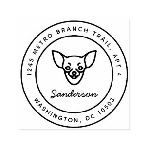 Chihuahua Dog Return Address Stamp Self-Inking Zelfinktende Stempel