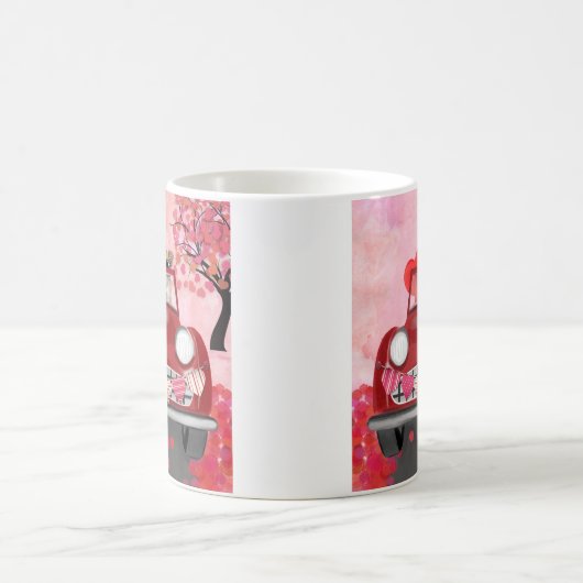 Chihuahua Dog-rijtuig met hart Valentijnse Koffiemok (Center)