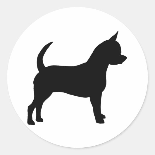 Chihuahua Dog Ronde Sticker (Voorkant)