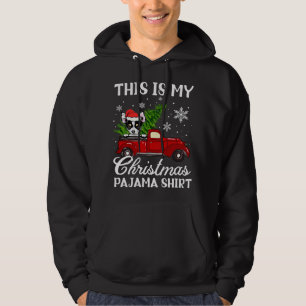 Chihuahua Dog Rood vrachtwagen met kerstboom Hoodie