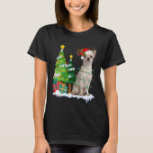 Chihuahua Dog Santa Hat Reindeer kerstlampjes T-shirt (Voorkant)