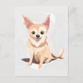 Chihuahua Dog | Schattigee hond Pet Puppy Waterver Briefkaart (Voorkant)