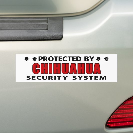 Chihuahua Dog Security Bumpersticker (Op auto)