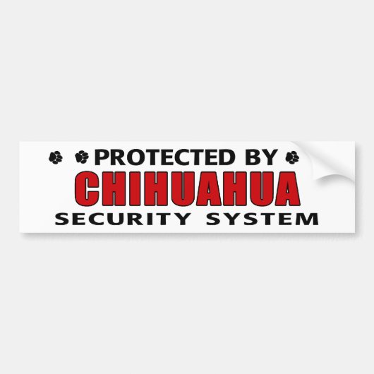 Chihuahua Dog Security Bumpersticker (Voorkant)