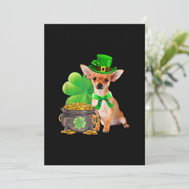 Chihuahua Dog Shamrock St Patricks Day Dog Irish (Staand voorkant)