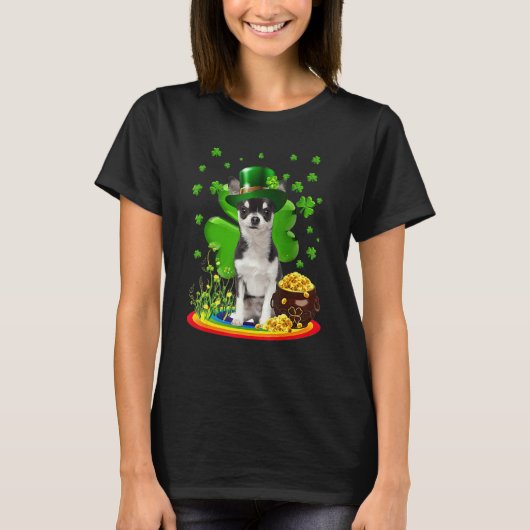 Chihuahua Dog Shamrock St Patricks Day Dog Irish G T-shirt (Voorkant)