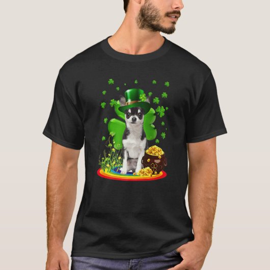 Chihuahua Dog Shamrock St Patricks Day Dog Irish G T-shirt (Voorkant)