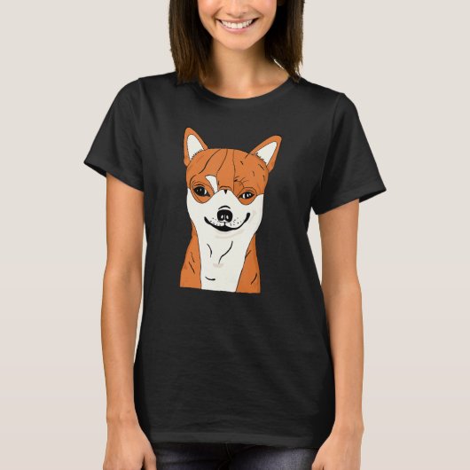 Chihuahua Dog Shirt Funny Chihuahua Smiling Face (Voorkant)