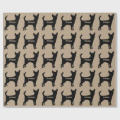 Chihuahua Dog Silhouette Cadeaupapier (Vlak)