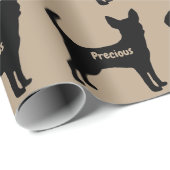 Chihuahua Dog Silhouette Cadeaupapier (Rol Hoek)