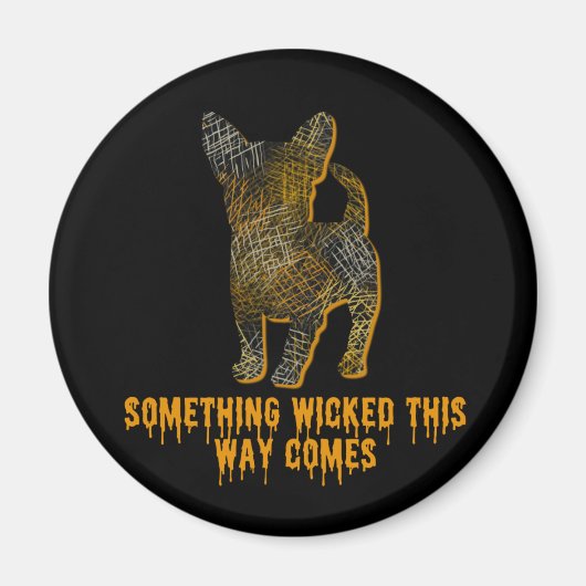 Chihuahua Dog Silhouette Fun Halloween Magnet (Voorkant)