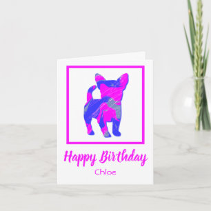 Chihuahua Dog Silhouette Funny Birthday Kaart